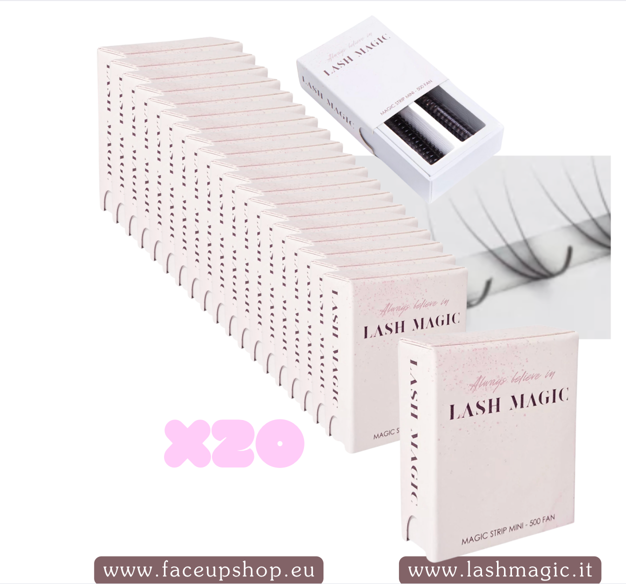 4D Ventagli pronti ciglia - Magic Strip Mini 0.05 - 500 fan/box