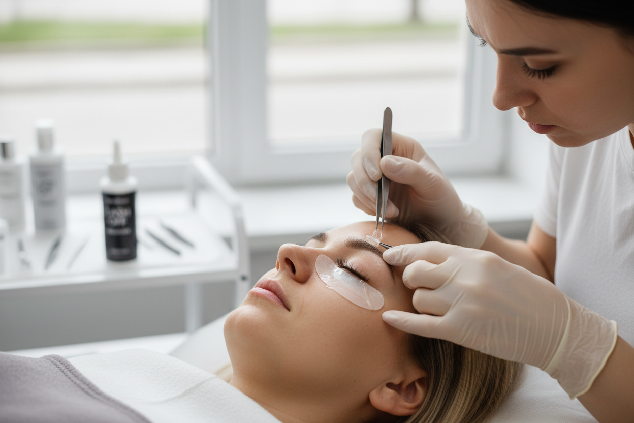 rimozione extensions ciglia